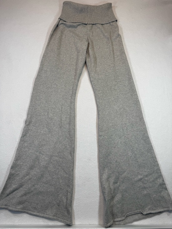Florence By Mills Pants - New Florence By Mills Wide Leg High, Fold Over Waist Grey Knit Pants